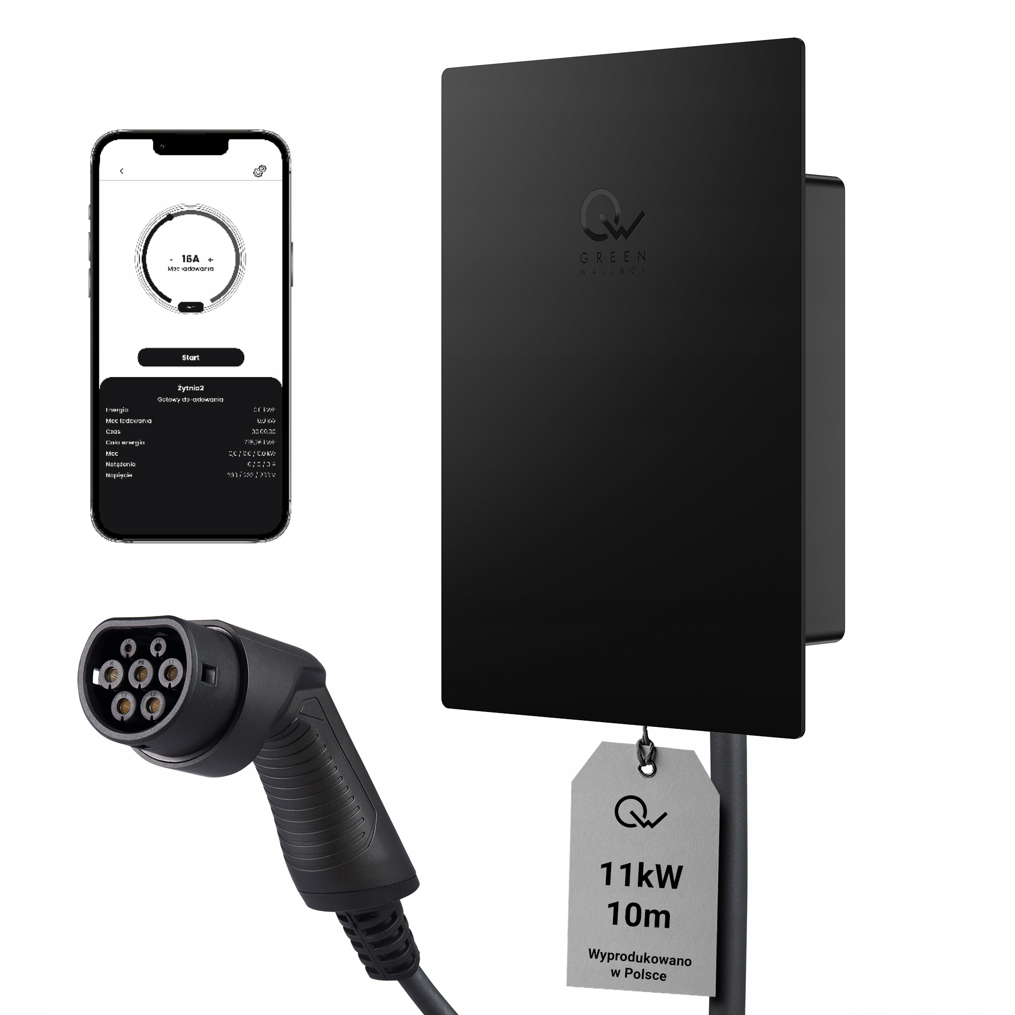 Ładowarka EV Green Wallbox 2 Pro Slim 7.4 kW 10m cable